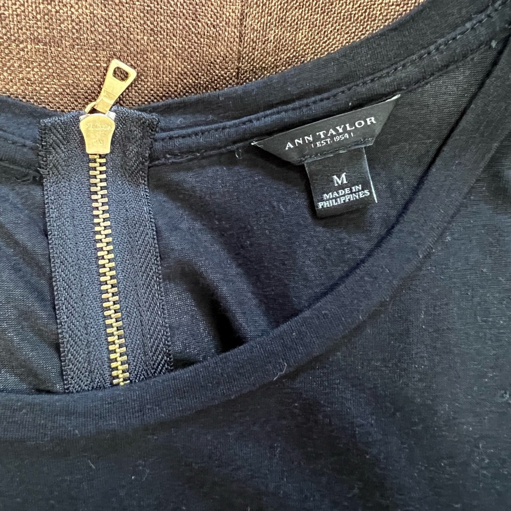 Ann Taylor black zippered back top
